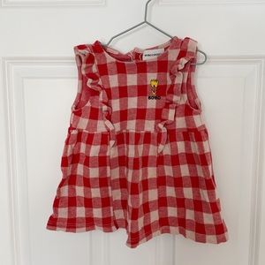 Bobo Choses Red and White Checkered Kids Dress
